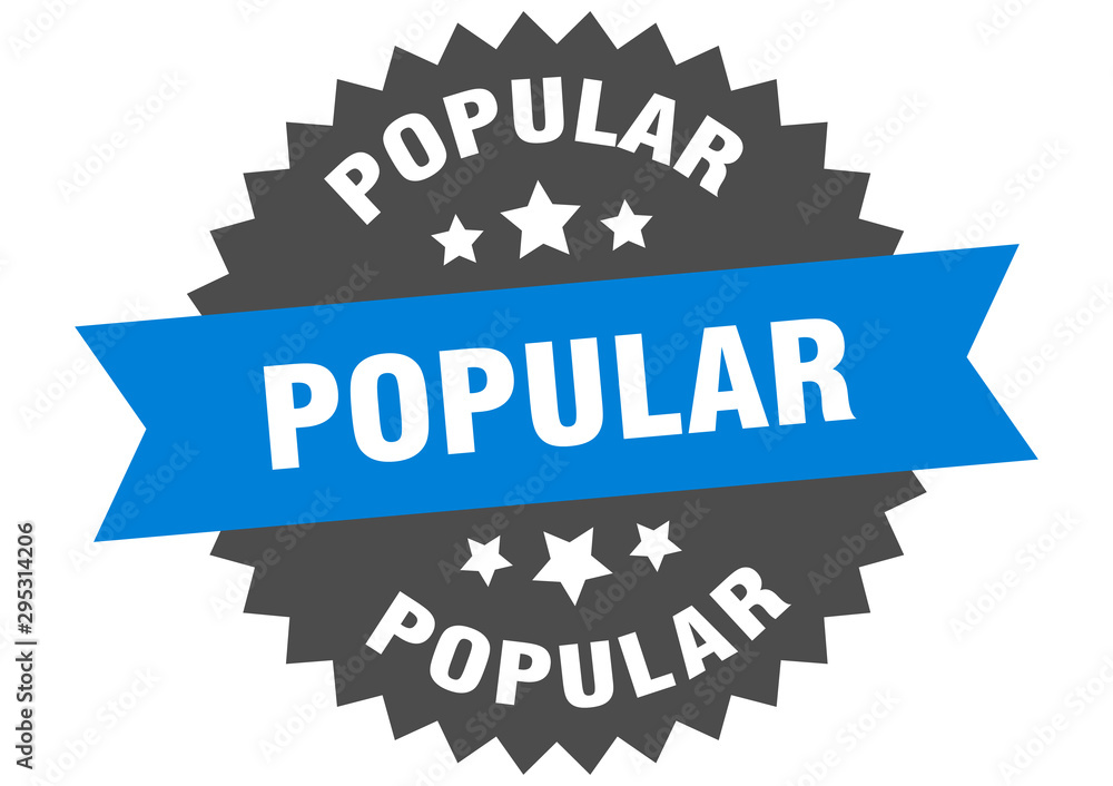 Fototapeta premium popular sign. popular blue-black circular band label