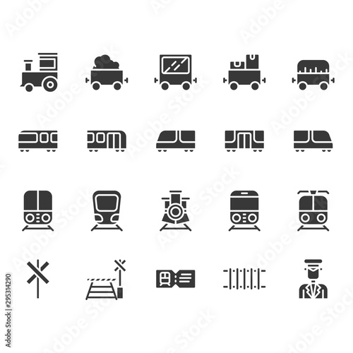 Train stations related icon set.