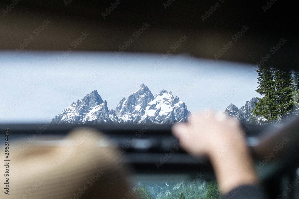 Mountain Top View in Car