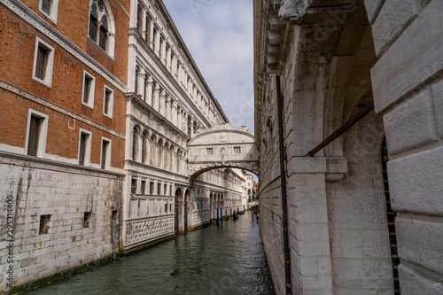 Ponte dei Sospiri (Bridge of Sighs) in Venice, Italy Europe. Bridge of sighs in the insane city of Venice