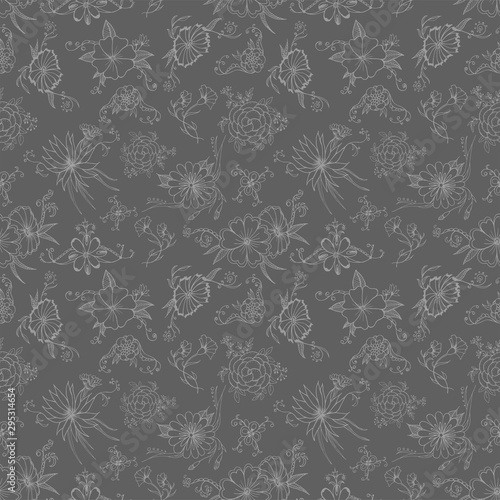 Flowers seamless pattern vector illustration hand drawing for textiles for cover for paper