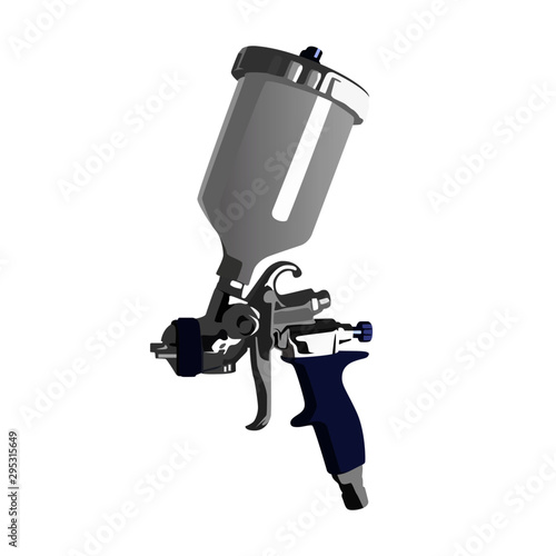 paint gun realistic vector illustration isolated