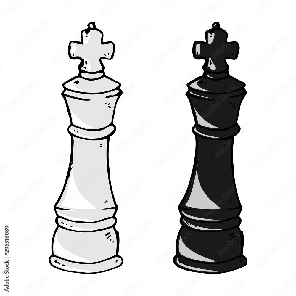 Black and white chess piece king Royalty Free Vector Image