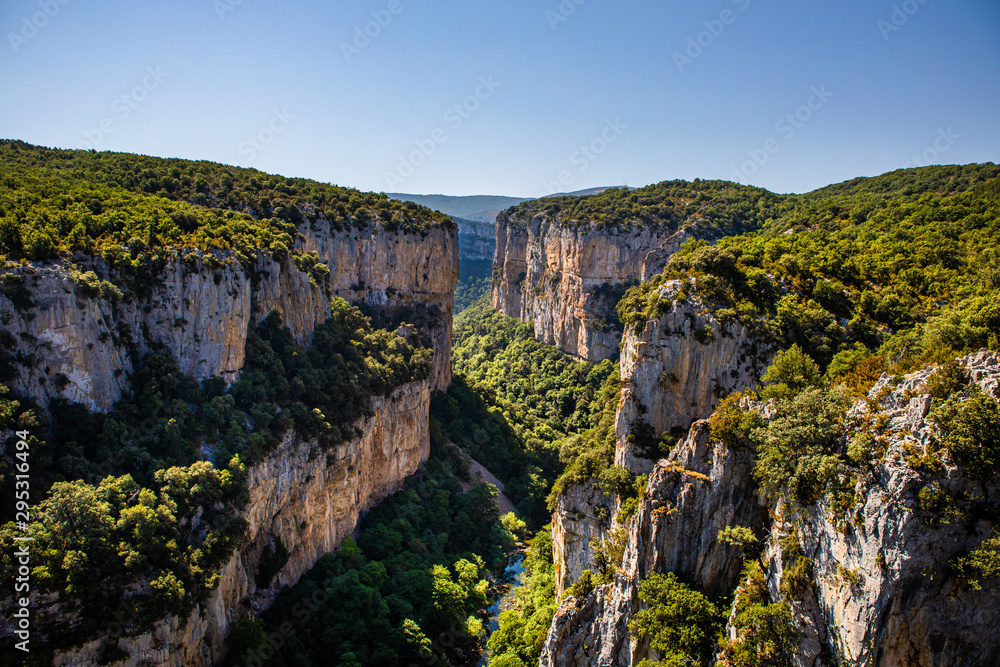 The Arbaiun Gorge, at the bottom of the Pyrenean valley of Salazar. Navarra, Spain. The Arbaiun Gorge, at the bottom of the Pyrenean valley of Salazar. Navarra, Spain.