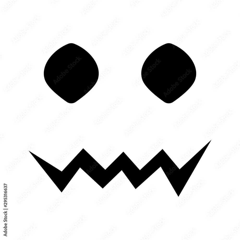 Scary face isolated on white background., Stock vector