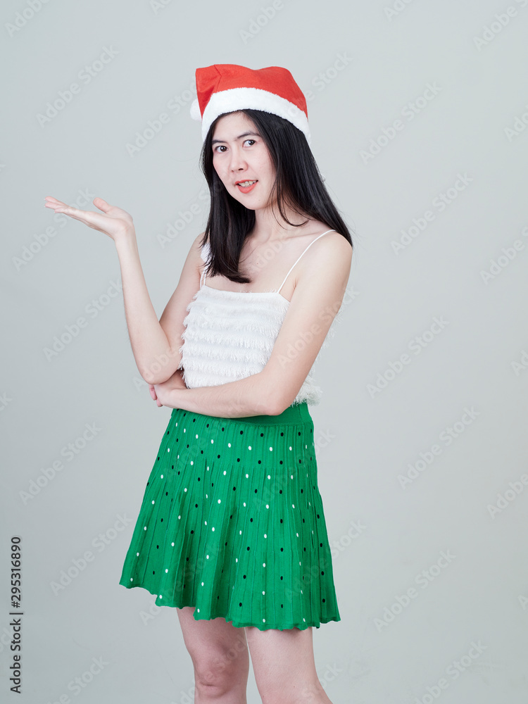 Cute young woman with santa hat Cute young woman with santa hat