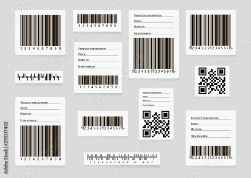 Barcode sticker set vector. 