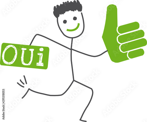 Oui, concept, avec pouce en l'air