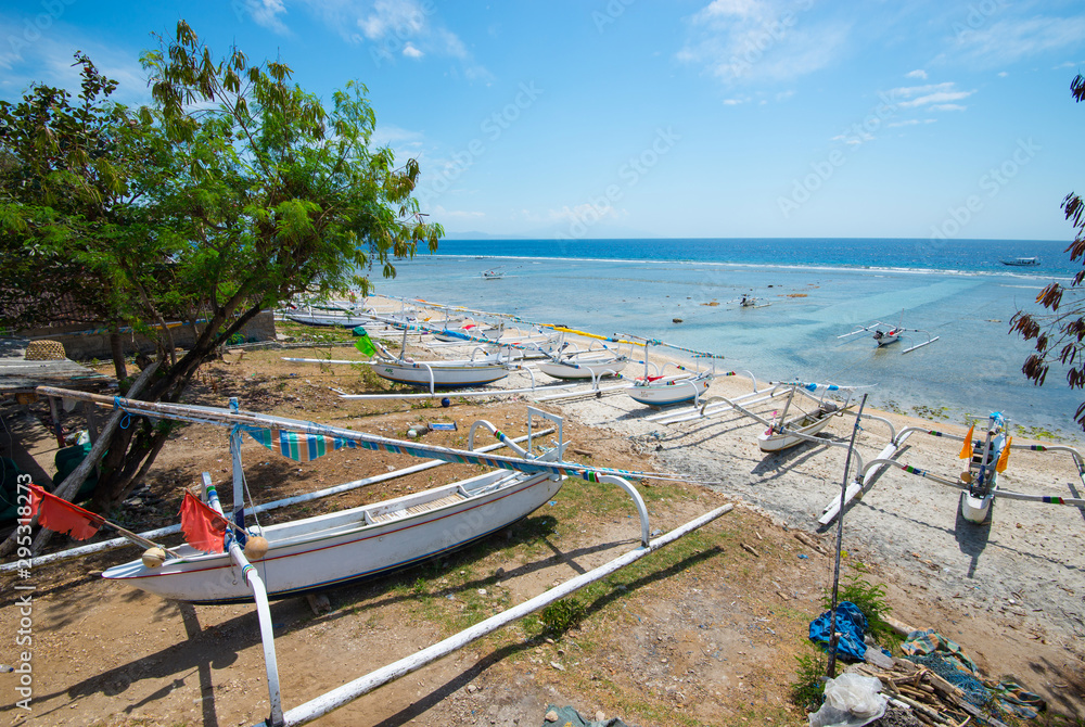 Obraz premium Traditional fishing boat in Nusa Penida Island, Indonesia
