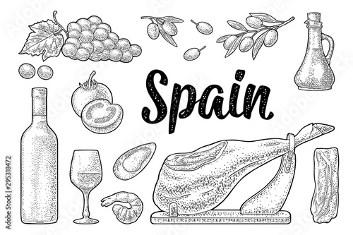 Bottle glass oil with cork stopper and branch olive with leaves