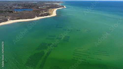 Canvas Print Cape Cod Oyster Farm Aerial
