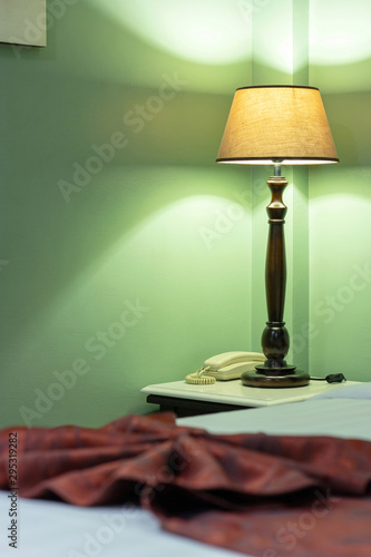 Bedroom Interior with Table Lamp