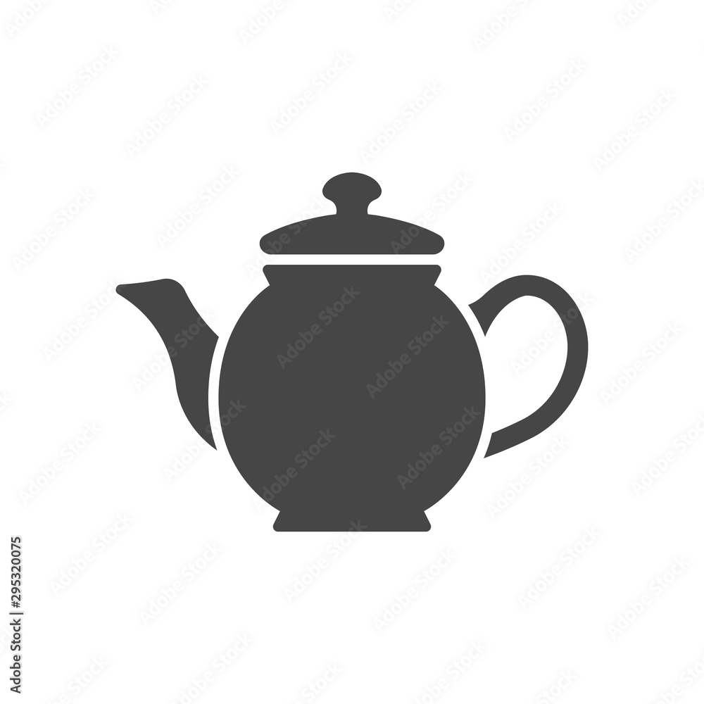 Teapot silhouette illustration icon isolated on white background. Teapot silhouette illustration icon isolated on white background.