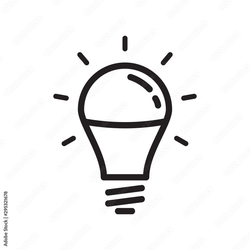 bulb icon in trendy flat design bulb icon in trendy flat design