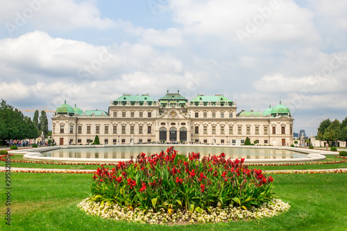 Upper Belvedere Palace with garden and lake, Vienna, Austria.