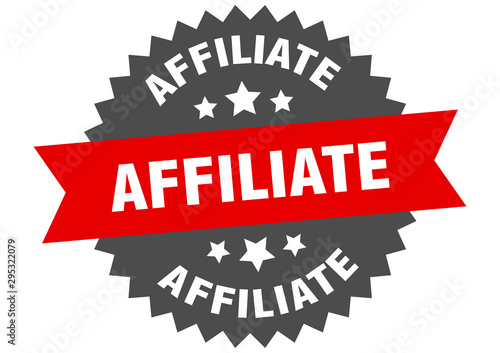 affiliate sign. affiliate red-black circular band label