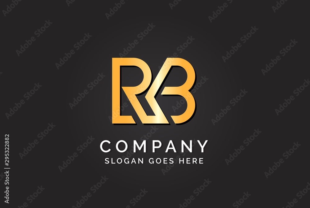 Luxury initial letter RKB golden gold color logo design Luxury initial letter RKB golden gold color logo design