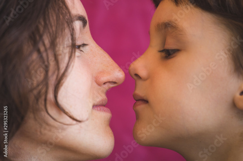 Portrait of a boy with mom.