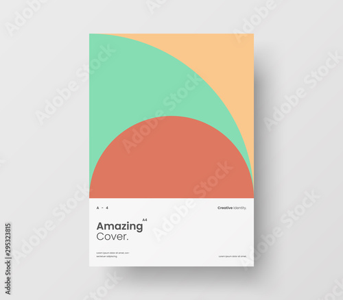 Amazing business presentation vector A4 vertical orientation front page mock up. Modern corporate report cover abstract geometric illustration design layout. Company identity brochure template.