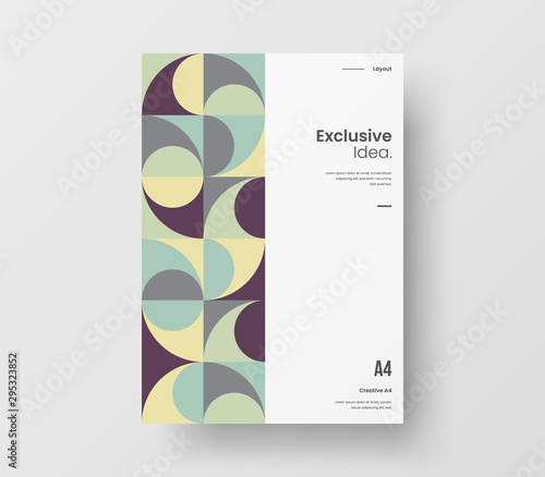 Amazing business presentation vector A4 vertical orientation front page mock up. Modern corporate report cover abstract geometric illustration design layout. Company identity brochure template.