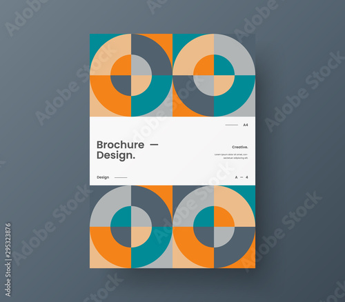Amazing business presentation vector A4 vertical orientation front page mock up. Modern corporate report cover abstract geometric illustration design layout. Company identity brochure template.