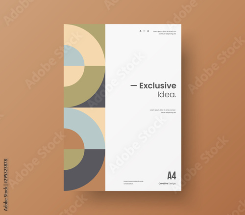 Amazing business presentation vector A4 vertical orientation front page mock up. Modern corporate report cover abstract geometric illustration design layout. Company identity brochure template.