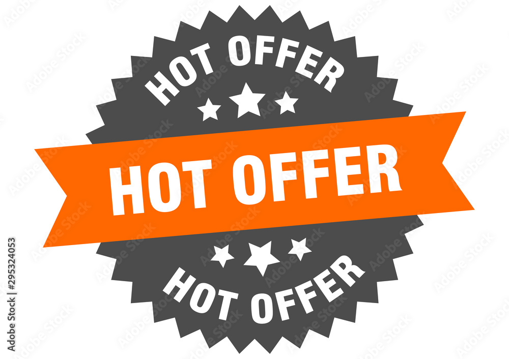 Fototapeta premium hot offer sign. hot offer orange-black circular band label