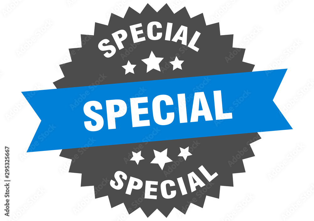 special sign. special blue-black circular band label special sign. special blue-black circular band label