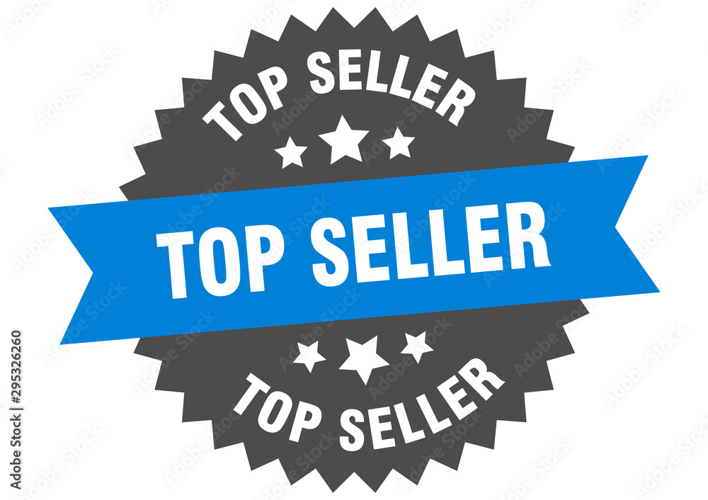 top seller sign. top seller blue-black circular band label top seller sign. top seller blue-black circular band label