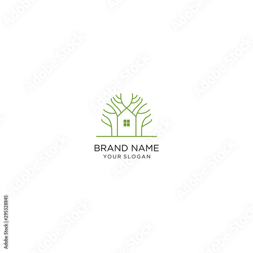 green house logo vector green home stock vector