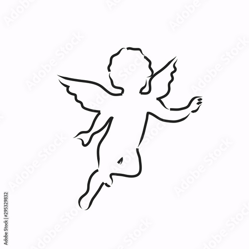 Wallpaper Mural sketch of an cute winged angel vector concept Torontodigital.ca