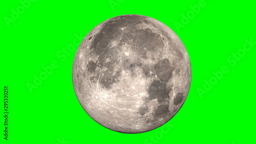 Full moon. Chroma Key. Elements of this image furnished by NASA.