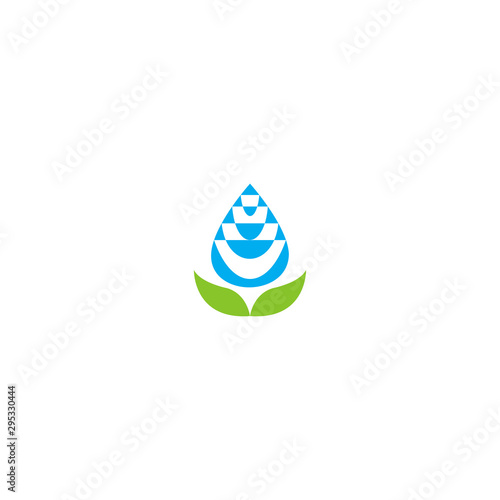 Water and nature logo design suitable for nature sign, spring time , for spa, organic food