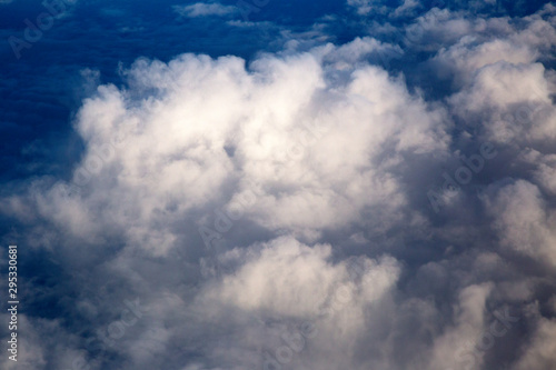 Fototapeta Naklejka Na Ścianę i Meble -  Clouds and bright blue sky background, panoramic angle view