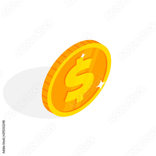 Isometric gold coin icon