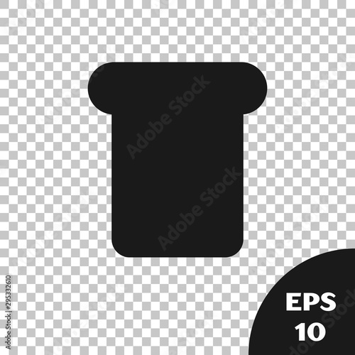 Black Bread toast for sandwich piece of roasted crouton icon isolated on transparent background. Lunch, dinner, breakfast snack. Vector Illustration