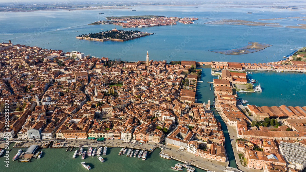 view over Venice Italy Europe. Venice from above with a drone. aerial view over the beautiful city of Venice Italy. Amazing Venice image wallpaper