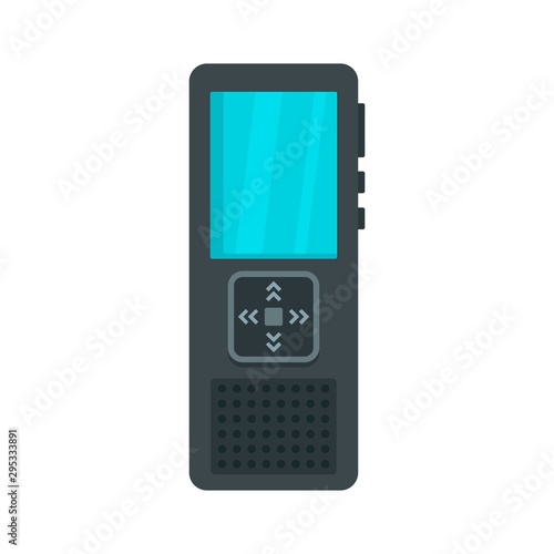 Police voice recorder icon. Flat illustration of police voice recorder vector icon for web design