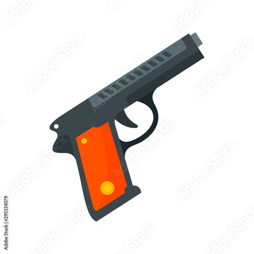 Pistol icon. Flat illustration of pistol vector icon for web design