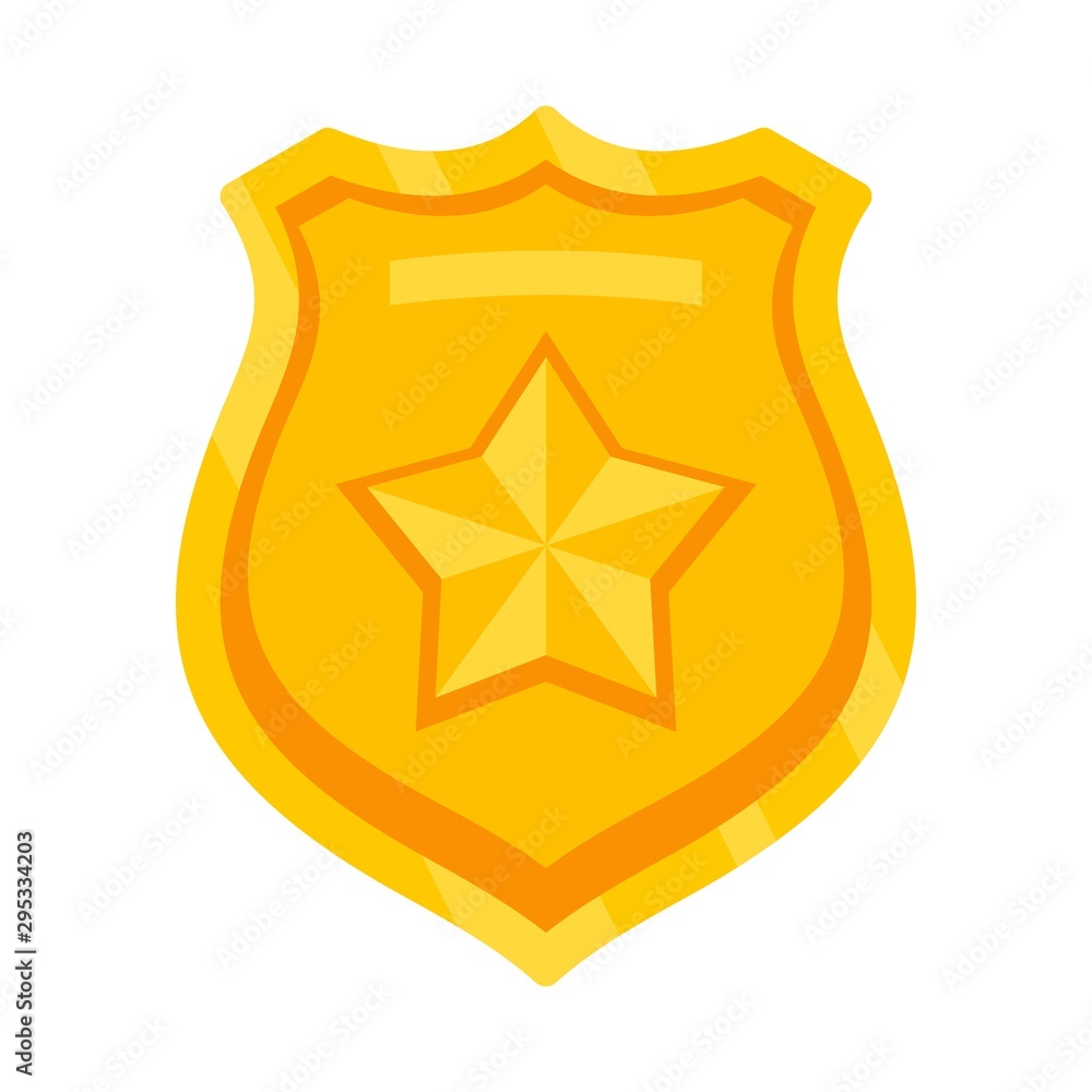 Police emblem icon. Flat illustration of police emblem vector icon for web design