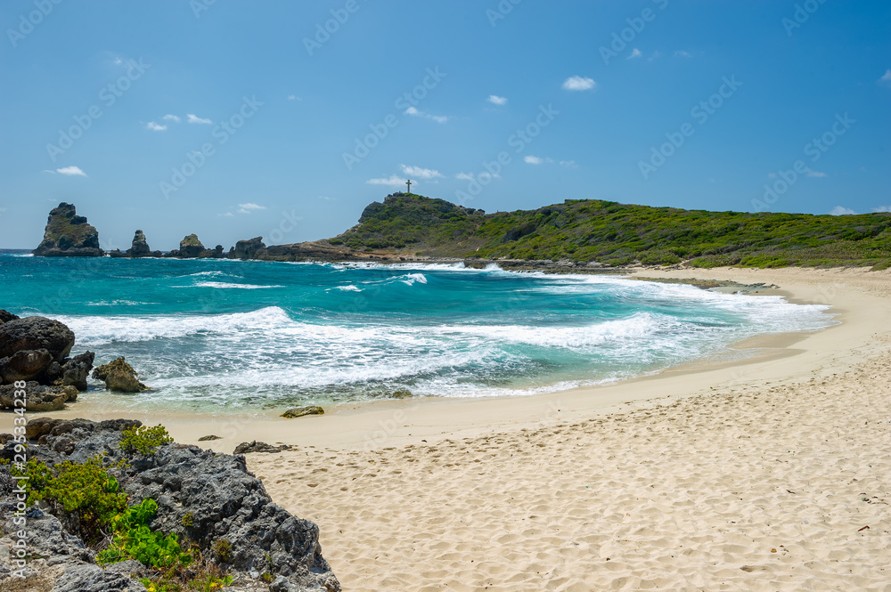 Panoramic View of the Anse des Chateaux Beach in Guadalupe