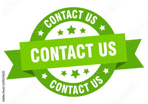 contact us ribbon. contact us round green sign. contact us