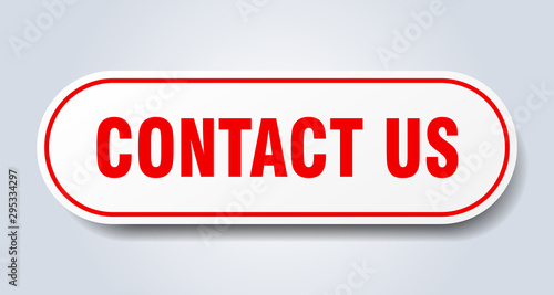 contact us sign. contact us rounded red sticker. contact us
