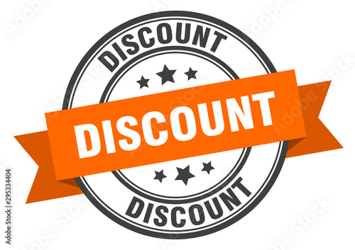 discount label. discount orange band sign. discount