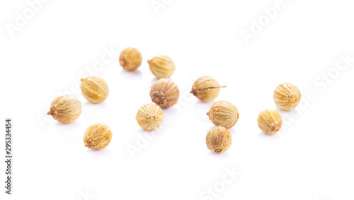 coriander seeds isolated on white background