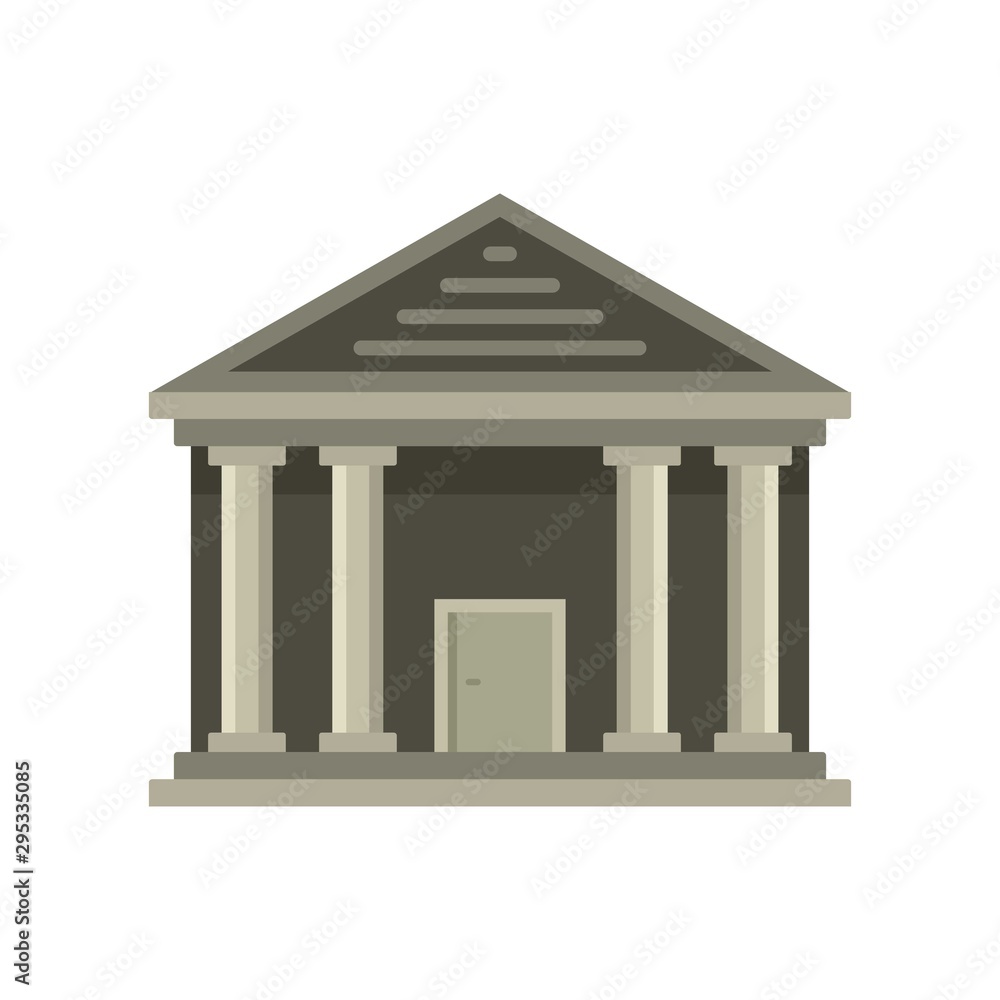 Stone courthouse icon. Flat illustration of stone courthouse vector icon for web design