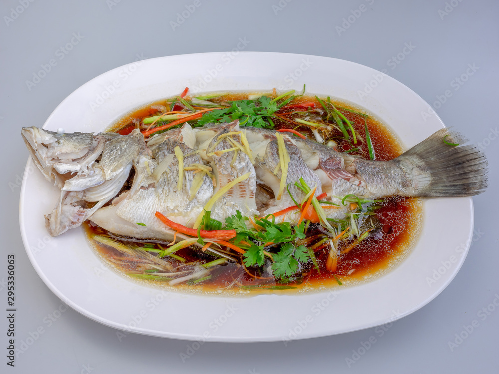 Steamed snapper with soy sauce