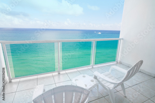 View of the crystal clear waters of the Atlantic OCean from the balcony © selenedasilva