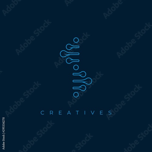 abstract symbol logo design vector template. Dna icon illustration