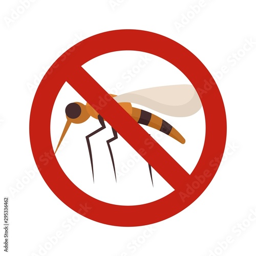 No mosquito sign icon. Flat illustration of no mosquito sign vector icon for web design